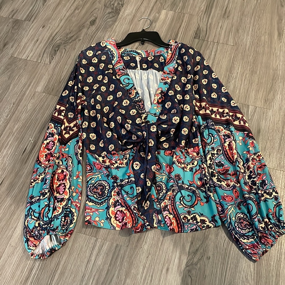 Free People Multi Colored Multi Patterned Ls Silk… - image 5